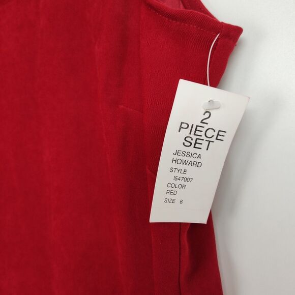 VTG Jessica Howard Suit Dress & Jacket Women's 6 Red Button-Up New Old Stock - Picture 6 of 16